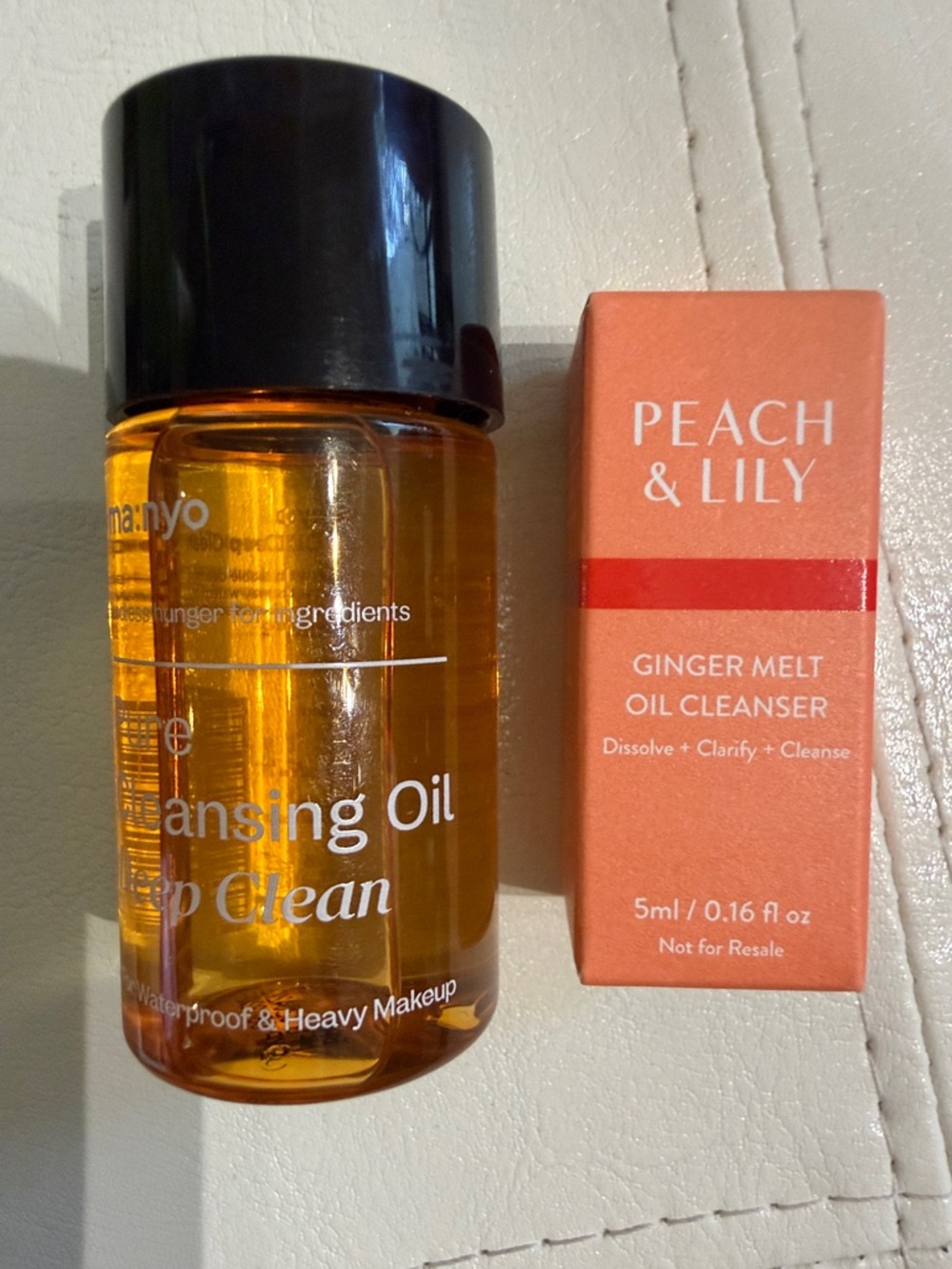 Peach & Lily Ginger Melt Oil Cleanser + Amber Cleansing Oil Duo ma:nyo cleaning